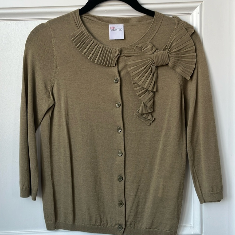 Valentino Wool Cardigan Sweater with Bow Detail - Picture 2 of 6